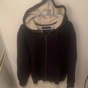 Fantastic Roots Heavy Dark Blue Sherpa Hoodie with Cream inner Fabric SZ Large🔥